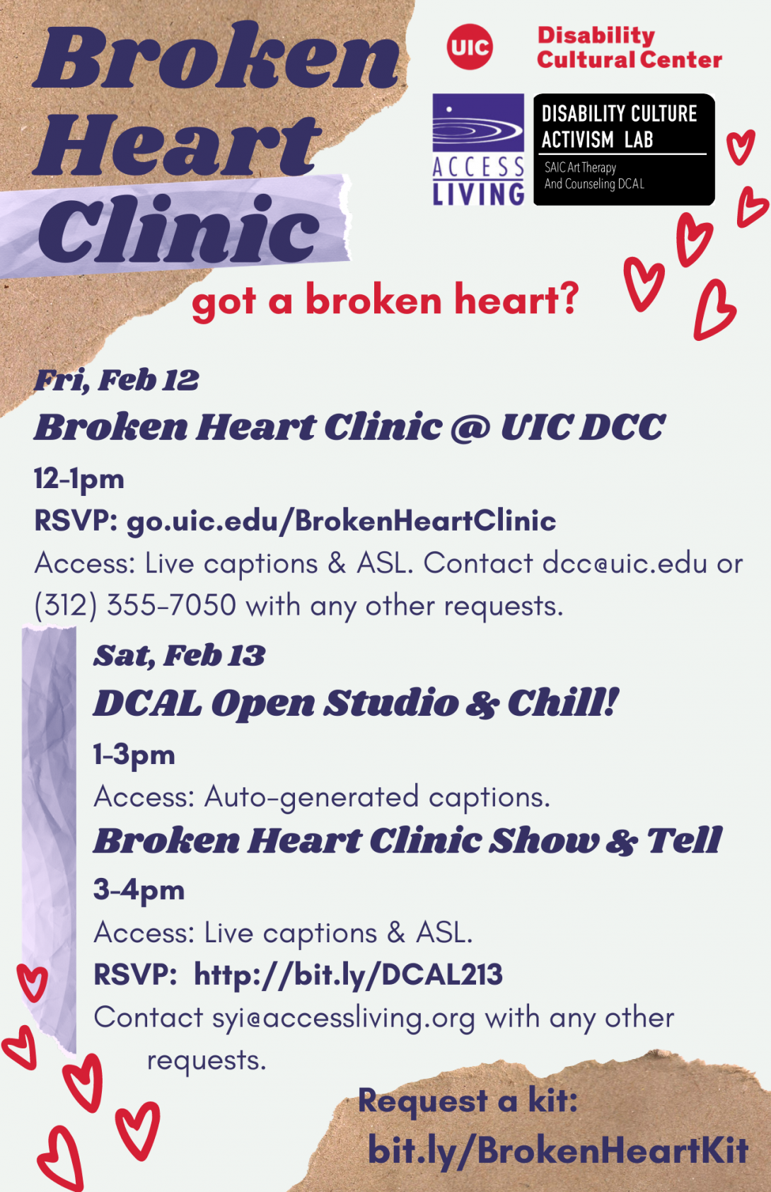 Broken Heart Clinic @ UIC DCC Flyer