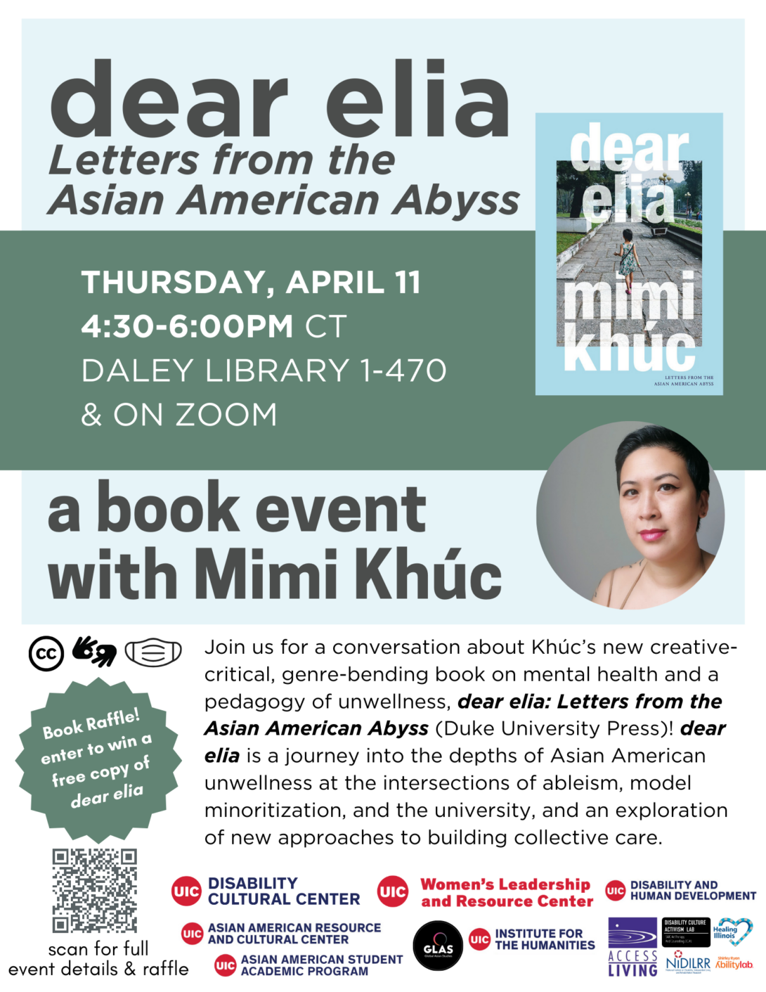 Dear Elia Book Event with Mimi Khuc Flyer